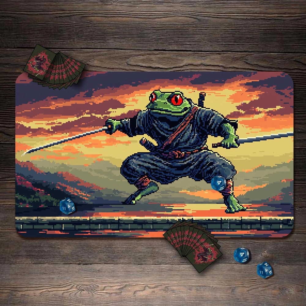 Retro Gaming Xl - Retro Pixel Kikker Samurai Gaming Bureaumat