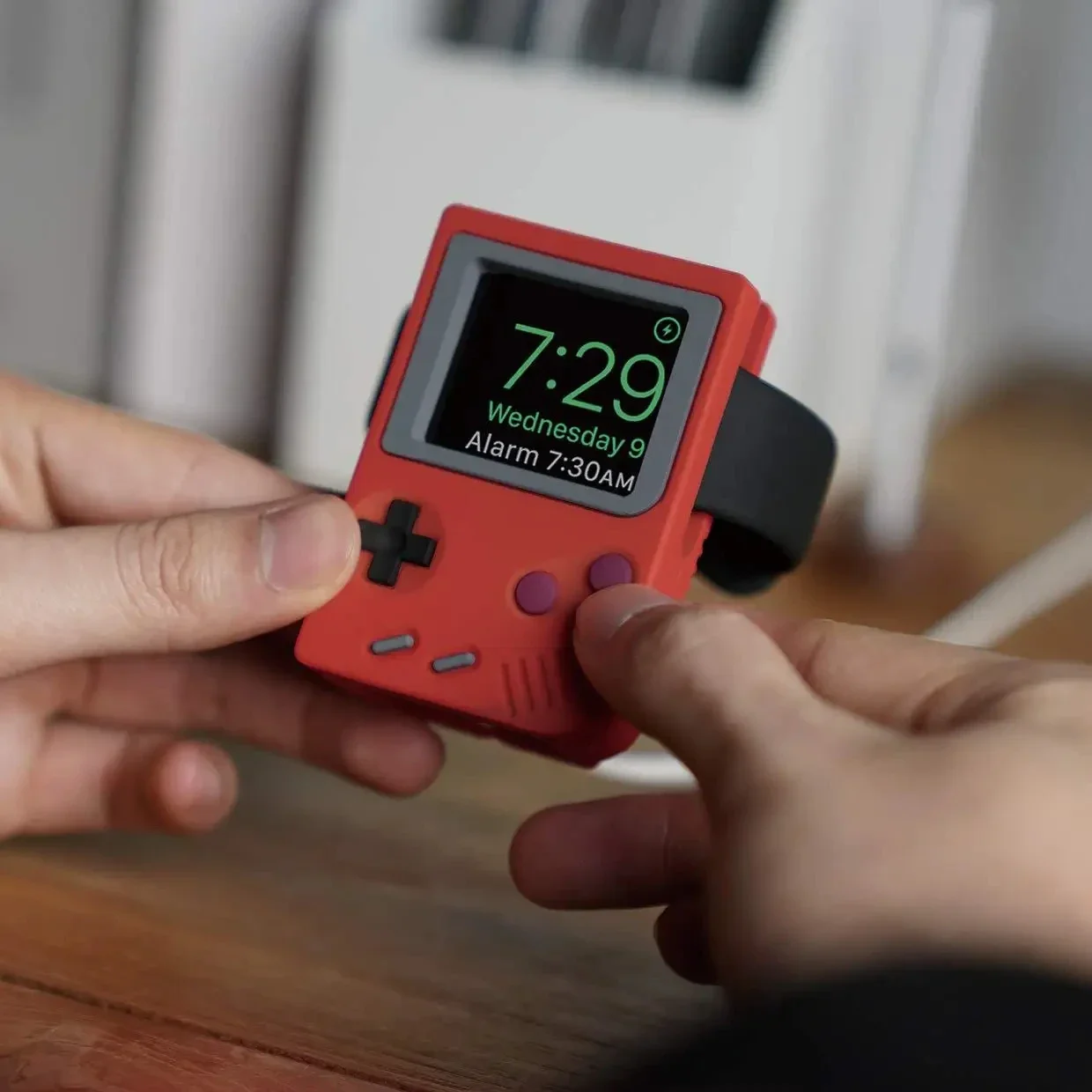 Retro Gaming Events - Siliconen houder voor Apple Watch oplader,
