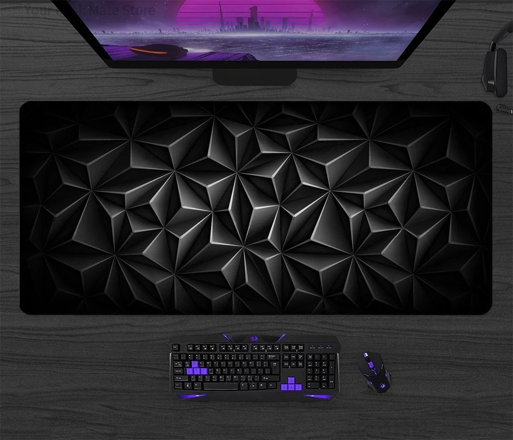 Retro Gaming Xl - XL Grote Gaming Muismat, Geometrisch Neon